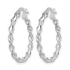 14K White Gold Twisted Hoop Earrings