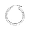 Sterling Silver Diamond-Cut Knife Edge Hoop Earrings