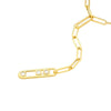 Diamond Trio Lariat Paper Clip Necklace