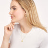 Diamond Trim Disc Medallion Necklace