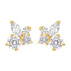 Diamond Blossom Cluster Stud Earrings