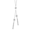 Sterling Silver Diamond-Cut Oval Tassel Bead Y-Necklace