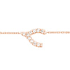 Sideways Mini CZ Wishbone Adj. Bracelet