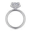 14K White Gold Round Hidden Halo Diamond Engagement Ring
