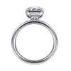 14K White Gold Emerald Cut Diamond Engagement Ring