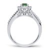 14K 0.25Ct Diamond Emerald Ring