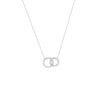 Sterling Silver CZ Interlocking Circles Necklace