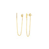 Front to Back CZ Staple Bar Earrings