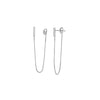 Front to Back CZ Staple Bar Earrings
