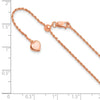 Sterling Silver Rose Gold-plated Adjustable 1.2mm D/C Rope Chain