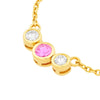 3.5mm Pink Sapphire &amp; 1/5tcw Diamond Bezel Necklace