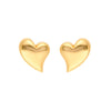 Wavy Polished Heart Stud Earrings