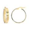 Two Tone D/C Double Side Hoop Earrings