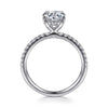 14K White Gold Round Hidden Halo Diamond Engagement Ring