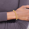 Sterling Silver Gold-tone Polished Beaded Adjustable Bracelet