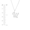Script 'W' with Diamond Bezel Necklace
