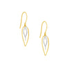 Two-Tone Double Curved Dangle Wire Earrings