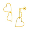Double Open Heart Dangle Earrings