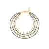 Sterling Silver/Yellow Multi-Strand Saturn Chain Bracelet