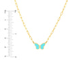 Light Turquoise Buttlerfly Necklace with Diamond