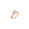 14K Rose 7 mm Cushion Engagement Ring Mounting