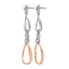 Sterling Silver Rose-plated Polished Scratch-finish Earrings