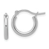 14K White Gold 2x12mm Polished Hoop Earrings