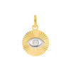 Diamond Two Tone Fluted Evil Eye Charm