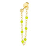 6 Beads Green Enamel Front to Back Earrings