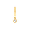 Mini Huggie Hoop Earrings with CZ Bezel Drop