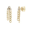 Diamond Trinity Drop Curb Chain Earrings