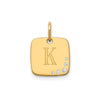 Cushion Initial with Diamonds Charm