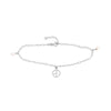 Sterling Silver Peace Sign and Pearl Anklet