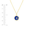 Navy Blue Enamel Stars Medallion Necklace