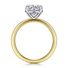 14K White-Yellow Gold Round Solitaire Diamond Engagement Ring