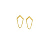 Chevron Bar Earrings with Chain Drape
