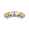 14K Yellow Gold Curved Diamond Anniversary Band