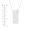 Sterling Silver Open Bar with Fringe Adjustable Necklace