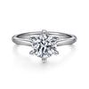 14K White Gold Round Solitaire Diamond Engagement Ring