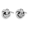 14K with White Rhodium Plating Polished Love Knot Post Earrings