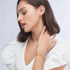 Polished And Textured Oval Link Bracelet