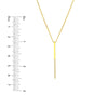Sterling Silver Half-CZ Vertical Bar Adjustable Necklace