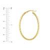 4mm x 42mm Diamond-Cut Oval Hoop Earrings