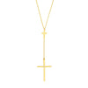 1pt Diamond Cross Duo Adjustable Necklace