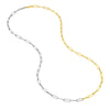 Two Tone Hollow 50/50 Paper Clip Necklace