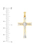 Two-Tone Polished and Diamond-Cut Cross Pendant