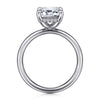 14K White Gold Emerald Cut Hidden Halo Diamond Engagement Ring