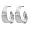 Sterling Silver RH-plated Polished and Textured Earrings