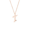 Script 'T' with Diamond Bezel Necklace