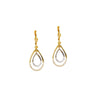 Two-tone CZ Double Framed Teardrop Dangle Earrings